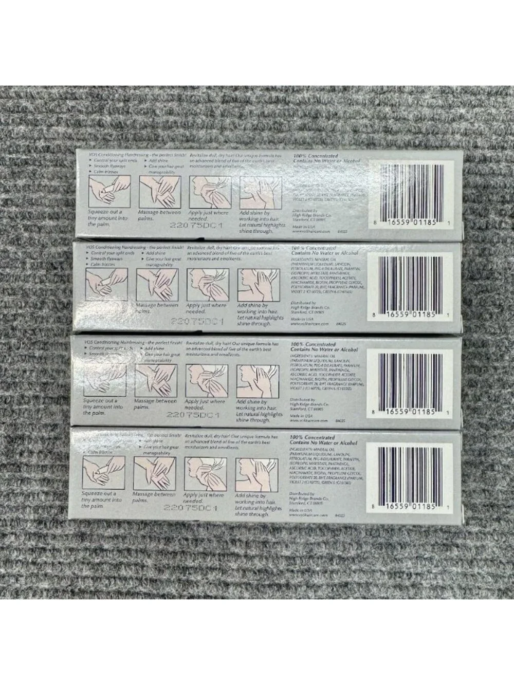 4 pack - Alberto VO5 Gray/White/Silver Blonde Conditioning Hairdressing 1.5oz
